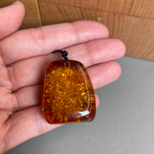 Vintage Natural Amber Pendant Made in EU Baltic Gemstone 12.5g Gift