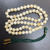 Handmade White Amber Misbaha | 10.7mm | 47g | 66 beads