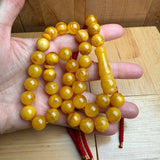 Handmade Antiq Amber Misbaha Tasbih Islamic Prayer Beads 12.1mm 42g