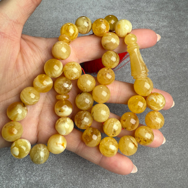 YELLOW AMBER MISBAHA 13.3mm 55g