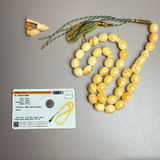 Handmade Natural Baltic Amber Misbaha Islamic Prayer Beads 12mm x 14mm 48.3g
