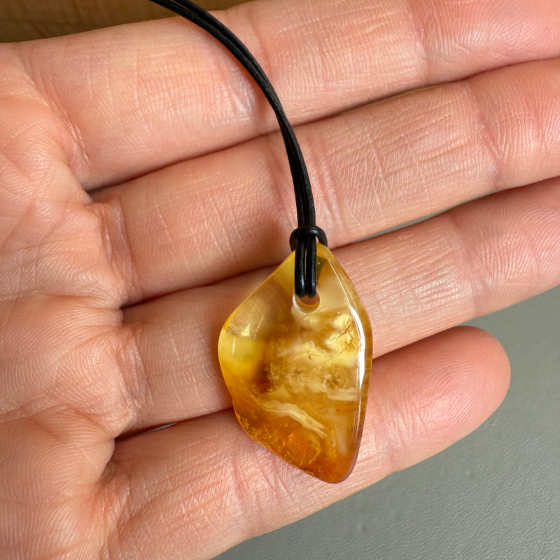 Vintage Natural Amber Pendant Authentic Baltic Gemstone 2.5g Gift
