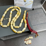 Natural Royal White Amber Misbaha Tasbih 33 Beads | 8x19mm | 31g