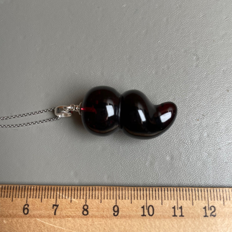 Natural Amber Pendant 925 Sterling Silver Made in Eu Baltic Gemstone 5.5g