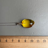 Natural Amber Pendant 925 Sterling Silver Made in Eu Baltic Gemstone 2.5g Gift