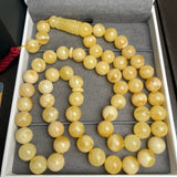 Honey White Amber Misbaha 57 Beads 12mm 63.5g