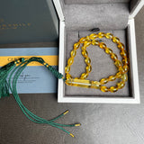 مسبحة صلاة إسلامية بلون العنبر الليموني، 6 × 9 مم، 9 غرام