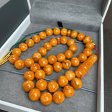 Handmade Antiq Amber Misbaha 11mm 38.52g 45 beads LAB certificate