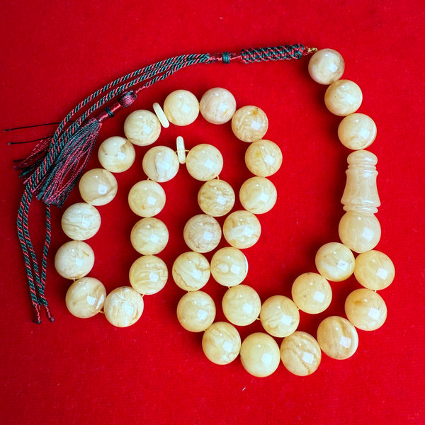 WHITE AMBER MISBAHA 13.3mm 52.6g