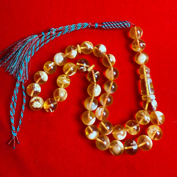 *EXCLUSIVE HONEY WHITE AMBER MISBAHA 11.3mm 33.5g