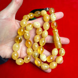 Popular Handmade Yellow White Amber Tasbih Misbaha Islamic Prayer Beads 13mm x 16mm 64.5g