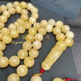 Honey White Amber Misbaha 66 Beads 11mm 56g