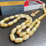 Natural Royal White Amber Misbaha Tasbih 33 Beads | 9x18mm | 45g