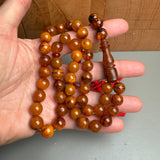 Handmade Antiq Amber Misbaha Tasbih Islamic Prayer Beads 9.9mm 31g