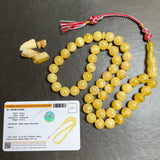Certified Natural Amber Misbaha Tasbih Islamic Prayer Beads 11.3mm 39.67g