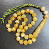 Natural Amber Misbaha Tasbih Islamic Prayer Beads 14mm 70g