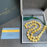 White Baltic Amber Misbaha Tasbih Islamic Prayer Beads 11.5mm 34g