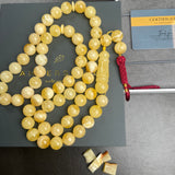 Honey White Amber Misbaha 57 Beads 12mm 63.5g