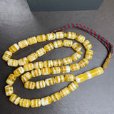 White Pressed Amber Style Misbaha Tasbih 100g | 12x17mm | 47 beads