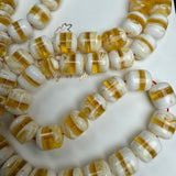 White Pressed Amber Style Misbaha Tasbih | 50.6g | 10×12mm | Islamic Prayer Beads