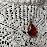 Natural Amber Pendant 925 Sterling Silver Made in Eu Baltic Gemstone 4.5g Gift