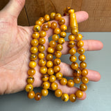 Handmade Antiq Amber Misbaha Tasbih Islamic Prayer Beads 9.2mm 34g