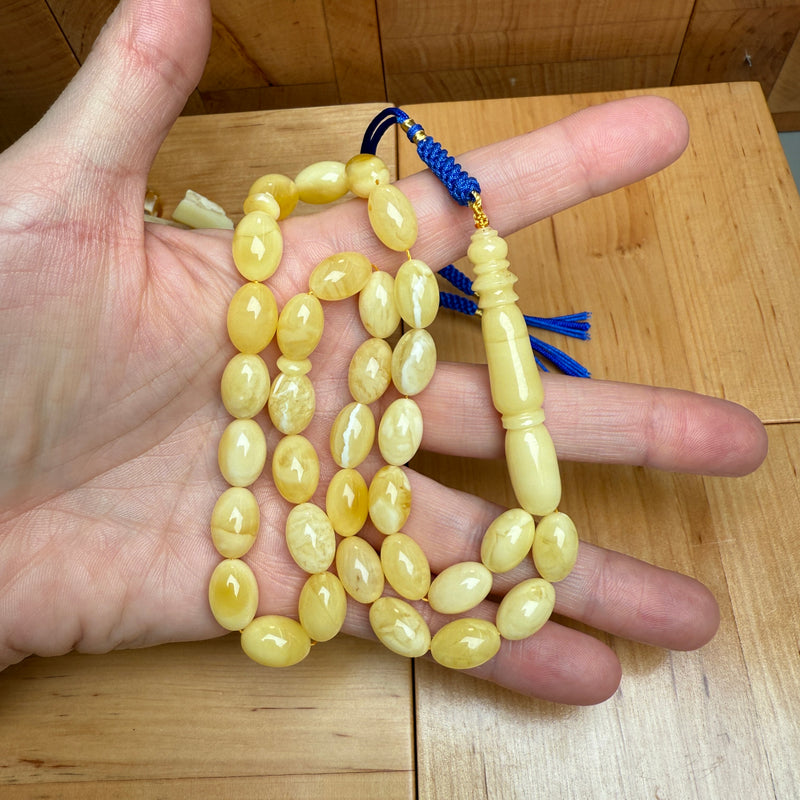 Authentic Premium Baltic Amber Tasbih Misbaha تسبيح Rosary Gift8mm x 13mm 22g