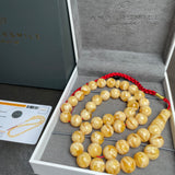 Handmade Honey Amber Misbaha 12mm 49,32g 45 beads LAB certificate