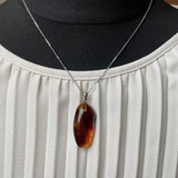 Natural Amber Pendant 925 Sterling Silver Made in Eu Baltic Gemstone 3g Gift