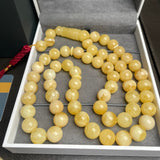 Honey White Amber Misbaha 57 Beads 12mm 63.5g