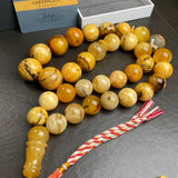 Natural Amber Islamic Tasbih Misbaha Rosary Muslim Gift 24mm 247,9g