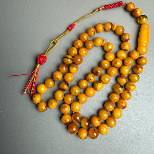 Handmade Antiq Amber Misbaha Tasbih Islamic Prayer Beads 9.6mm 38g