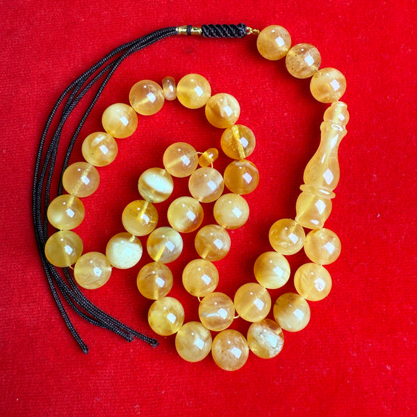 YELLOW AMBER MISBAHA 12.2mm 41.6g