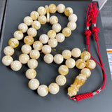 Handmade White Amber Misbaha 11mm 42.5g 45 beads LAB certificate