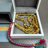 مسبحة صلاة إسلامية بلون العنبر الليموني، 8 × 10 مم، 15.5 غرام