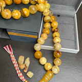Natural Amber Islamic Tasbih Misbaha Rosary Muslim Gift 24mm 247,9g