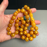 Antique Handmade Amber Tasbih Misbaha Islamic Prayer Beads 12.4mm 48g
