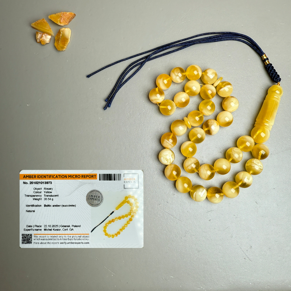 Luxury Natural Baltic Amber Tasbih Misbaha تسبيح Islamic 11.8mm 35.6g