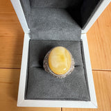 Baltic Amber Men’s Ring – 925 Sterling Silver, Handmade, Adjustable Size