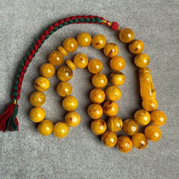 ANTIQ OLD AMBER MISBAHA 12.5mm 43.6g
