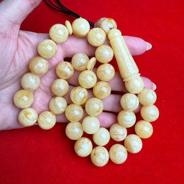 WHITE AMBER MISBAHA 14.8mm 71.6g
