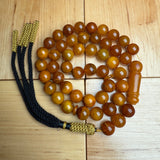 Handmade Antiq Amber Misbaha Tasbih Islamic Prayer Beads 11.6mm 48.5g