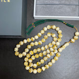 Handmade Honey White Amber Misbaha | 10.8mm | 49.5g | 66 beads