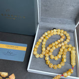 Natural Amber Misbaha Tasbih 66 Prayer Beads 10.4mm 47.5g