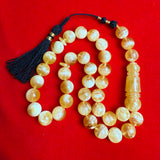 *EXCLUSIVE HONEY WHITE AMBER MISBAHA 12.2mm 45.5g