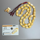 Natural Handmade  Baltic Amber Misbaha Islamic Prayer Beads 13mm x 19mm 73.1g
