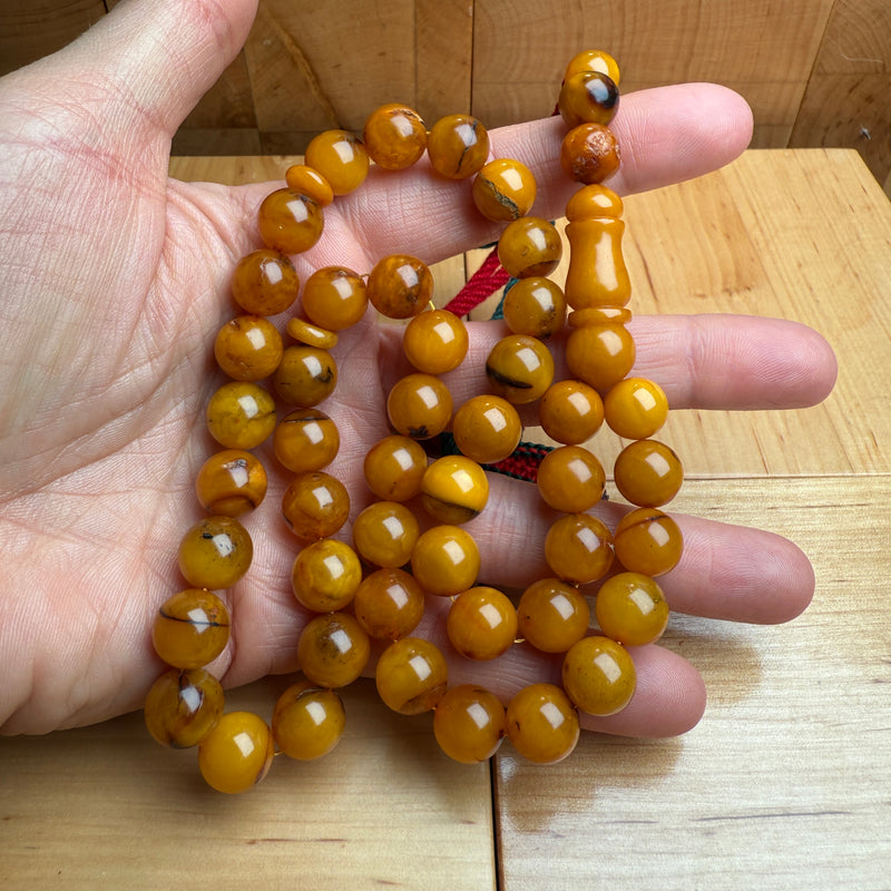 Handmade Antiq Amber Misbaha Tasbih Islamic Prayer Beads 10.5mm 36g