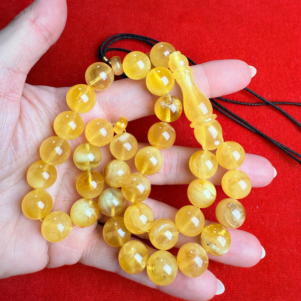 YELLOW AMBER MISBAHA 12.2mm 41.6g