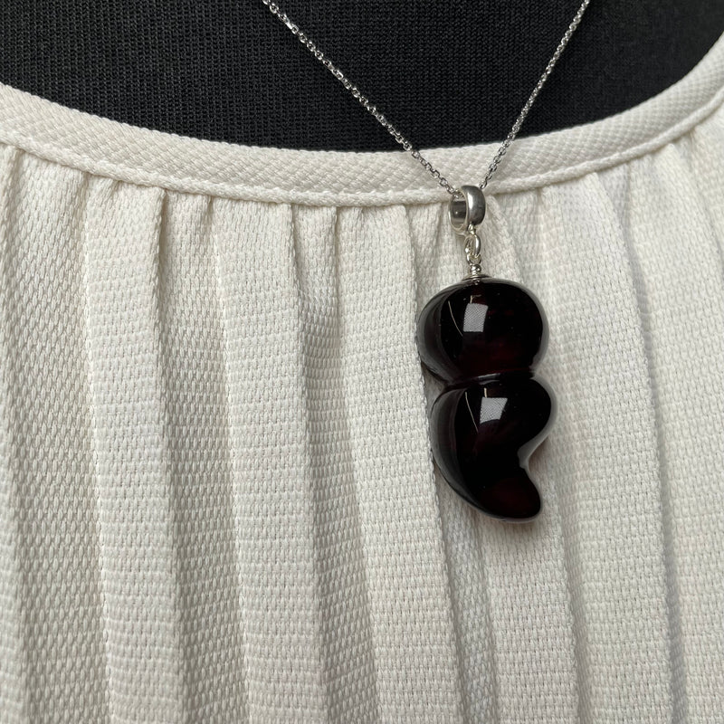 Natural Amber Pendant 925 Sterling Silver Made in Eu Baltic Gemstone 5.5g