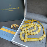 Luxury Natural Amber Misbaha Tasbih Islamic Prayer Beads 11.4mm 34.4g